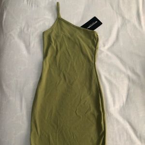 One shoulder body con dress